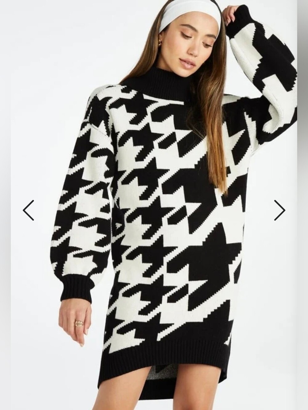 Jacquard Sweater Dress Warm For Winter